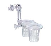 Bexdug Plantador de Peces, macetas de acuarios - Soporte de Plantas de Acuario con Agujero - Tazas Dobles hidropónicas, Accesorios acuáticos, Olla de Pescado Ajustable para Homenaje