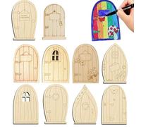 Bexdug Puertas de casa de sin Pintar | Puerta de jardín de Puerta de Elfo Secreta Tallada a Mano - de casa de de 10 Estilos, Accesorios de jardín de decoración al Aire Libre para Mini de