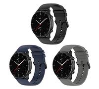 Bexido Correa de reloj compatible con Amazfit GTR 2/GTR 2e/GTR 47mm/Amazfit Stratos/Amazfit Stratos 2/Amazfit Stratos 3/Amazfit Pace, 22 mm, Paquete de 3 - Negro Azul marino Gris