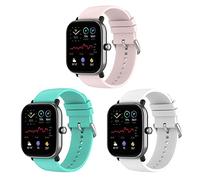 Bexido Pulsera compatible con Amazfit GTS/GTS 2/GTS 2e/GTS 2 Mini/GTR 42 mm/Amazfit Bip U Pro/Bip S/Bip Lite, [3 unidades] 20 mm silicona suave pulseras de repuesto correa de reloj