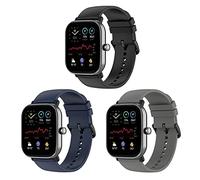 Bexido Pulsera compatible con Amazfit GTS/GTS 2/GTS 2e/GTS 2 Mini/GTR 42 mm/Amazfit Bip U Pro/Bip S/Bip Lite, [3 unidades] 20 mm silicona suave pulseras de repuesto correa de reloj