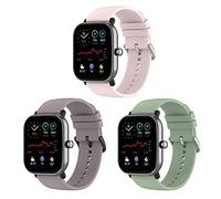 Bexido Pulsera compatible con Amazfit GTS/GTS 2/GTS 2e/GTS 2 Mini/GTR 42 mm/Amazfit Bip U Pro/Bip S/Bip Lite, [3 unidades] 20 mm silicona suave pulseras de repuesto correa de reloj