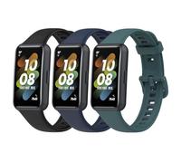 BexidoIera Correa compatible con Huawei Band 7, [paquete de 3] Pulsera deportiva de silicona suave, ajustable, correa de repuesto para Huawei Band 7