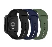 BexidoIera Correa de repuesto compatible con Xiaomi Redmi Watch 3 Active, [3 unidades] Correa de repuesto de silicona suave para Redmi Watch 3 Active, Paquete de 3: negro+azul marino+verde oscuro