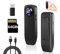 Bextgoo Mini Camara Espia sin WiFi, 1080P Body CAM con TF de 64 GB Bodycam | camara espia bateria larga duracion 1000mAh, camara corporal Visión Nocturna y Detección de Movimiento