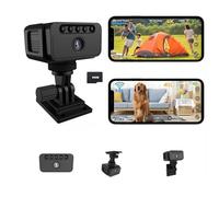 Bextgoo Mini Camara Vigilancia WiFi Interior, 3 Modos: Wi-Fi/Hotspot/Sin WiFi, 4K Mini Camara Espia, Camara Vigilancia Sin Internet con Tarjeta TF de 64GB, Visión Nocturna, para Interior Exterior