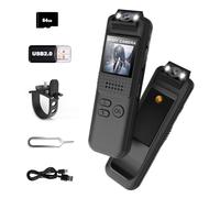 Bextgoo Mini Camera Deportiva, 1080P HD Mini Action Cam, Body Cam con Tarjeta TF de 64GB, Visión Nocturna a Color, Clip Magnético & Soporte Bicicleta, Camara Corporal para Moto para Ciclismo, Policía
