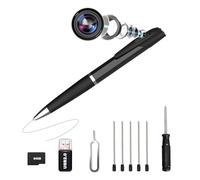 Bextgoo Mini Camera Espia Bolígrafo, 1080P HD Camara Espia Oculta Sin WiFi con Tarjeta TF de 64GB, Grabación en Bucle y Marcado de Fecha, Vídeo y Fotos, Bolígrafo Espia para Interior y Exterior