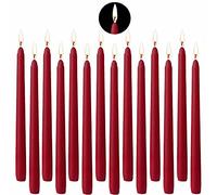 BEYAOBN Juego de Velas cónicas de 10 Pulgadas, Velas cónicas, Velas Altas cónicas, sin Goteo, sin Perfume, para Cena, Cera de parafina con mechas de algodón, 14 Piezas, Rojo