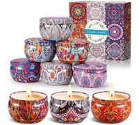 BEYAOBN Velas Aromaticas 9 Piezas Juego De Regalo De Velas Perfumadas, Vela Aromática Regalo de Velas de Aromaterapia Cera de Soja Natural Velas Decorativas Vela de Viaje para Yoga Baño Dormitorio