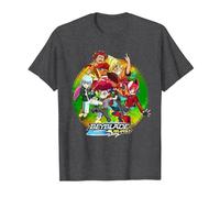 Beyblade Burst QUADDRIVE Camiseta, Hombre, Jaspeado Oscuro, XL