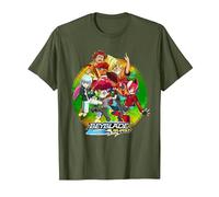 Beyblade Burst QUADDRIVE Camiseta, Hombre, Verde Oliva, M