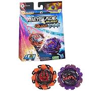 Beyblade Burst QuadStrike Dual Pack de 2 peonzas de competición Ambush Nyddhog N8 y Chain Poseidon P8 Multicolor