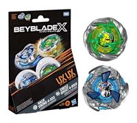 Beyblade X, Circle Ghost 4-60LR UX y Hack Viking 4-55O UX, Pack Doble Takara Tomy con 2 Tops de rotación Derecha, Juego de Tops de Batalla, A Partir de 8 años