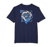 Beyblade X Jaxon Cross Sword Drain Camiseta, Hombre Tallas Grandes, Azul Marino, 4X Alto