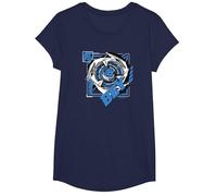 Beyblade X Jaxon Cross Sword Drain Camiseta, Niñas, Azul Marino, L