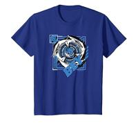Beyblade X Jaxon Cross Sword Drain Camiseta, Niños, Azul Real, 8 años