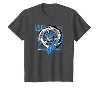 Beyblade X Jaxon Cross Sword Drain Camiseta, Niños, Jaspeado Oscuro, 8 años