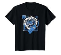 Beyblade X Jaxon Cross Sword Drain Camiseta, Niños, Negro, 6 años