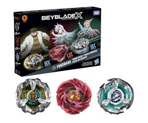 Beyblade X, Pack de Equipo Yggdrasil, Incluye 3 Tops Takara Tomy, Tops de Batalla, A Partir de 8 años