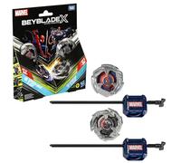 Beyblade X, Pack múltiple Colaboración con Marvel, Set Spider-Man 3-60F vs. Venom 3-80N