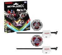 Beyblade X, Pack múltiple Colaboración con Transformers, Set Optimus Prime 4-60P vs. Megatron 4-80B con 2 Tops y 2 lanzadores, Tops de Batalla para niños y niñas a Partir de 8 años