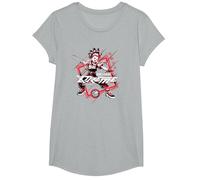 Beyblade X Robin Kazami Xtreme Blader Camiseta, Niñas, Gris Jaspeado, L