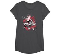 Beyblade X Robin Kazami Xtreme Blader Camiseta, Niñas, Jaspeado Oscuro, S
