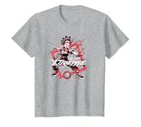 Beyblade X Robin Kazami Xtreme Blader Camiseta, Niños, Gris Jaspeado, 8 años