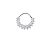 Beydodo 18G Piercing Ceja,Piercing para la Nariz de Plata 925 Piercing Nariz Una Pieza Flor Circonita Blanca Pendientes Piercing Oreja Plata Blanco