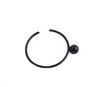 Beydodo 1pcs Piercing Aro Acero Inoxidable C Bola Pendientes Nariz con Negro