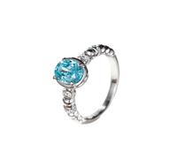 Beydodo Alianzas 375er 585er 750er Oro Blanco Mujer Anillo Lujo con Paraiba Turmalina 1.9ct y Diamante Anillos de Compromiso Mujer Anillos Boda Memorias Talla 49-65, 55 (17.5), Metal precioso