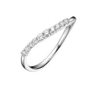 Beydodo Alianzas 375er 585er 750er Oro Blanco Mujer Anillo Torcido con Diamante 0.16ct Anillos de Compromiso Mujeres Anillos Boda Memorial Talla 49-65, 56 (17.8), Metal precioso, Diamante