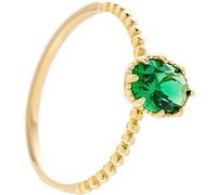 Beydodo Anillo de Compromiso Oro Amarillo 18Kilates Mujer con Oval Solitario con Tsavorita, Anillo Promesa Oro Verde Mujer, Tamaño 23(63mm)