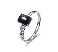 Beydodo Anillo de mujer 750 585 375, oro blanco, anillo de boda para mujer, solitario con ónix negro, anillos de compromiso, anillos de boda, anillo de eternidad, talla 49-63, 59 (18.8), Ónix