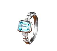 Beydodo Anillo de mujer de platino 950 de oro auténtico, anillo de compromiso de lujo con turmalina Paraiba 2 ct y diamante, anillos de boda, tamaño 49-65, 53 (16.9), Metal precioso, Diamante