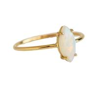 Beydodo Anillo Oro 9Kilates Matrimonio Mujer con 3x6mm Marquesa con Ópalo, Anillo de Compromiso de Oro para Mujer, Tamaño 12(52mm)