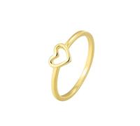 Beydodo Anillos de Compromiso de Oro Amarillo 14 Kilates para Mujer con Corazón Hueco, Anillos Matrimonio Mujer Oro, Tamaño 16(56mm)