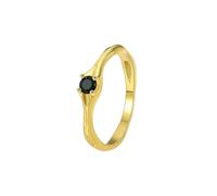 Beydodo Anillos de Matrimonio Oro Amarillo 18 K Mujer con Redondo con Ónix, Anillos de Mujer Oro Alianzas, Tamaño 22(62mm)