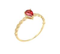 Beydodo Anillos de Matrimonio Oro Mujer 9K con Gota de Agua con Turmalina Creada y Moissanita, Anillo Oro Mujer de Promesa, Tamaño 9(49mm)