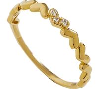 Beydodo Anillos Matrimonio Oro 9 Kilates Mujer con Corazón con Diamante, Anillo Mujer Oro Boda, Talla 16(56mm)