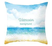 Beydodo Cojines para Exterior,Watercolor Background,Fundas Cojines para Exterior 50x50 Fundas Cojines Decorativos para Cama Azul y Marrón