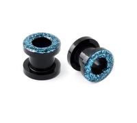 Beydodo Ear Gauge Kit 2 Tunel Dilatador Oreja 8mm,Expansor Orejas Acrílico Redondo Hueco con Lentejuelas 0g Dilataciones Orejas Negro