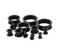Beydodo Kit 20 Dilatadores Oreja Expansor De Oreja 6mm-24mm,Dilatador Silicona Redondo Hueco 2g-15/16 inch Dilataciones Tunel Plug Negro
