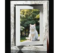 Beydodo Marco para Fotos 10.2x15.3cm Rectángulo, Molduras de Blanco Retro Decorativas, Marcos para Cuadros Vertical y Horizontal Mesa