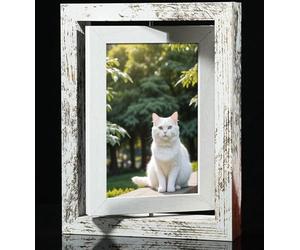 Beydodo Marco para Fotos 10.2x15.3cm Rectángulo, Molduras de Blanco Retro Decorativas, Marcos para Cuadros Vertical y Horizontal Mesa