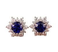 Beydodo Pendientes 750 585 375 de oro blanco para mujer, pendientes para mujer, copo de nieve con zafiro de 1,4 quilates, rubí y diamante, sin níquel, joyas auténticas, Saphir, Metal precioso