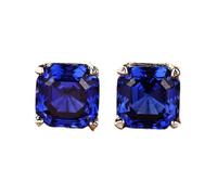 Beydodo Pendientes de oro blanco 750 585 375 de oro auténtico, para mujer, pendientes solitarios con zafiro rubí de 2,4 quilates, sin níquel, Saphir, Metal precioso, Zafiro creado