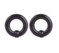 Beydodo Set de 2 Piercing Oreja Dilataciones Tunel 8mm,Dilataciones Orejas Acrilico Aro con Bola 0G Dilataciones Tunel Negro