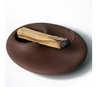 BEYLAB Palo Santo Soporte para Varillas de Incienso para Palo Santo Quemador de Madera ahumada, meditación, Yoga, quemadores de Madera, Soporte con cenicero Moderno, Minimalista - Marrón